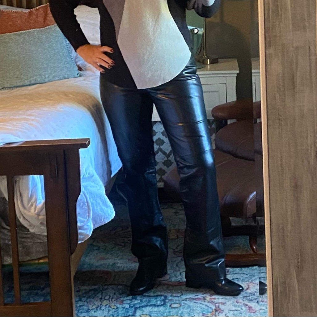 Banana Republic Midnight Black Leather Trousers